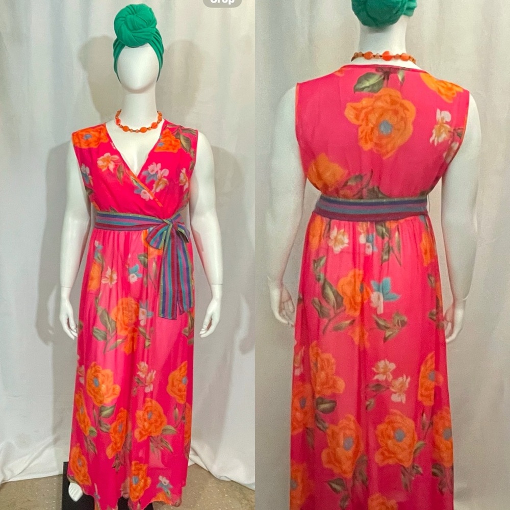 Floral Pink Wrap Dress